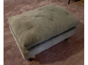 Lot 287- Grey Velour Foot Rest 29 Inches X 19 X 17 Inches Ottoman