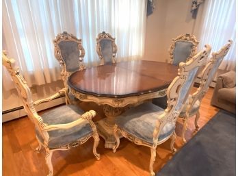 STUNNING Vintage  Italian Baroque Silik Style Dining Room Table And Chairs