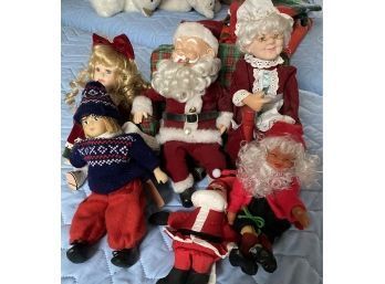 Lot 297 - Vintage Christmas Santa - Doll Collection Mrs Claus, Cute Skier Doll