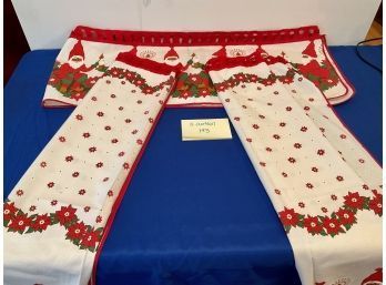 Lot 193- Vintage Santa Norwegian Curtain Valance (1 Window)