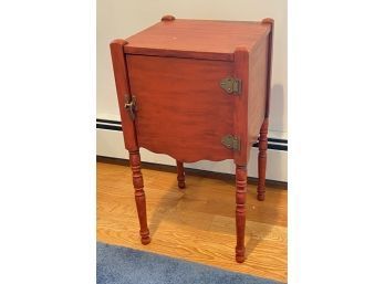 Lot 71- Antique Painted Tobacco Stand Cushman Smoker Lined With Copper Liner Humidor - Vermont