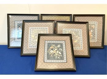 Lot 154 - 6 Chinese Silk Framed Nature Pictures - Nice Wall Collage