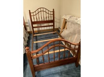 Lot 132- Quality Wood Twin Bed - Made Usa (bed 1)