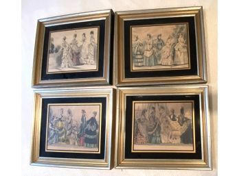 Lot 270 - Collection Of 4 Vintage Victorian Prints Uniquely Framed 15x13