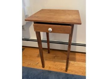 Lot 75: Small Square Pine Table Night Stand With Drawer