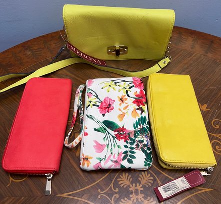 Cross Body Bag, Wallets, & Wristlet- Some New With Tags - 4 Piece Lot