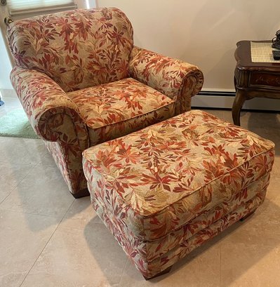 La-Z-Boy Floral Accent Chair And Ottoman