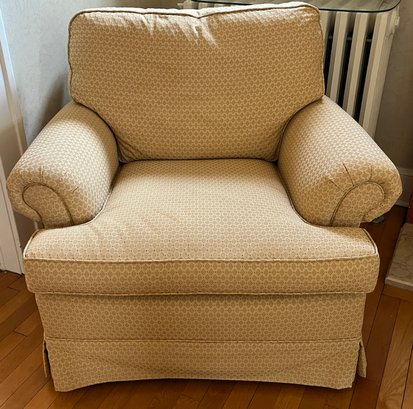 Custom Upholstered Wooden Cushioned Arm Chair