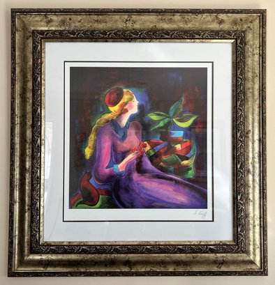 Linda Le Kinff 'passing Time With Max' Framed & Signed 20th Century Serigraph