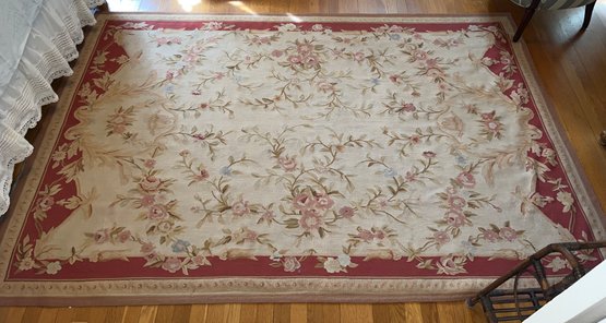 Vintage Hand Woven Floral Pattern Area Rug - 94.5 INCH X 62.25 INCH