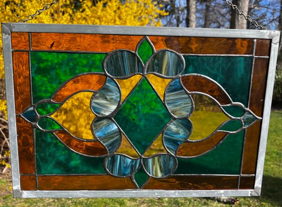 Multicolor Stained Glass Hanging Panel