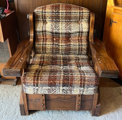 Solid Wood Cushioned Arm Chair