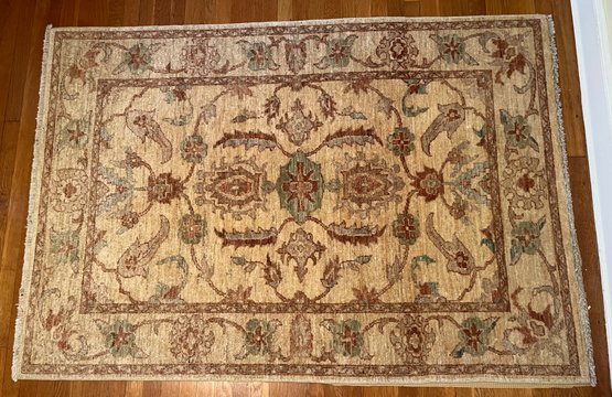 Hand Knotted Wool Area Rug - Made In Pakistan - 72 INCH X 49.5 INCH