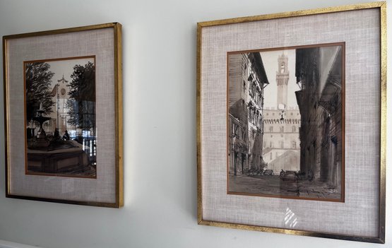 Pair Of Framed Cityscape Prints