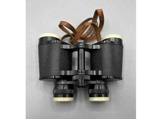 Vintage Tasco 6 X 30mm Binoculars With Leather Felted Case #T-46579