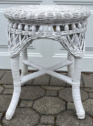 Bamboo Wicker End Table