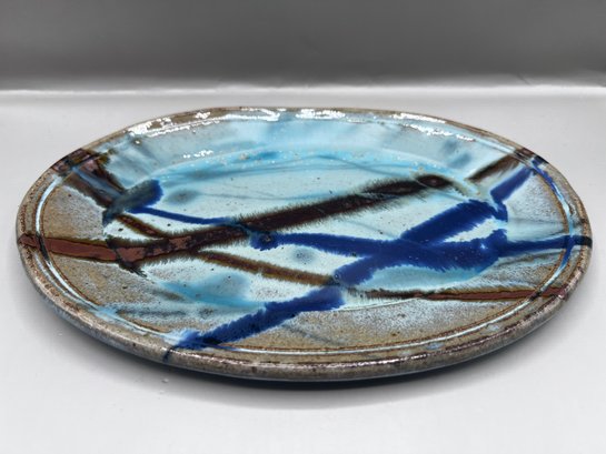 Signed Ceramic Glazed Pottery Plate