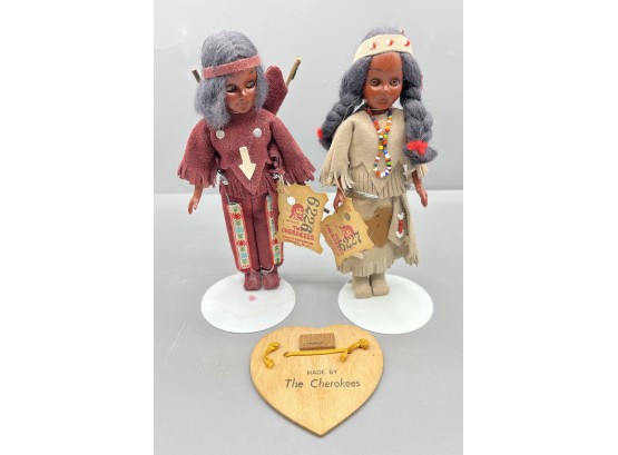 Cherokee Handcrafted Native American Figurines - 2 Total