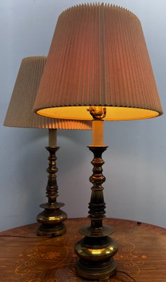 Vintage 1978 Westwood Industries Pair Of Brass Table Lamps