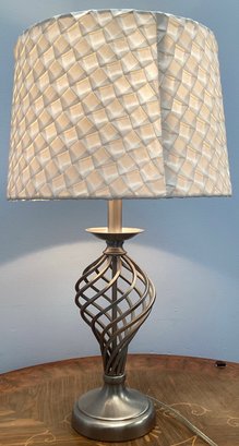 Metal Twisted Cage Lamp Nickel Finish