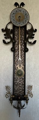 Cast And Wrought Iron Decorative Pendulum Clock- Heavy!