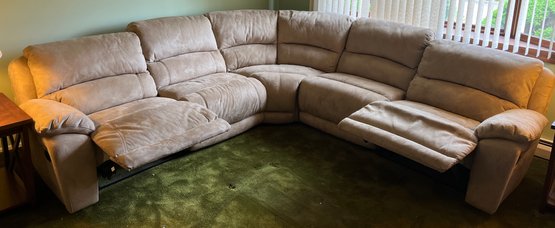 Mahwah Furniture 5-piece Micro-suede Sectional Manual Recliner Sofa