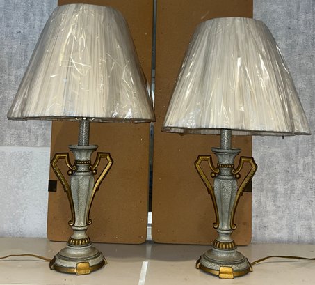 Decorative Urn Style Table Lamps - 2 Total