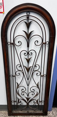 Metal Arched Window Scroll Work Inspired Wall Decor
