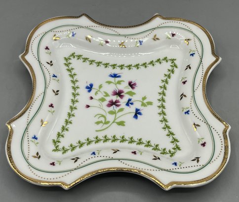 I. Godinger Porcelain Floral Pattern Tray