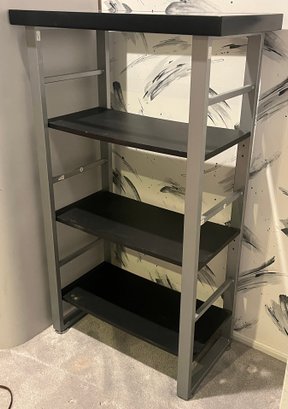Metal Frame 4 Tier Media Rack With Tempered Glass-top Insert