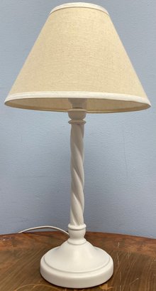 Small White Spiral Base Table Lamp