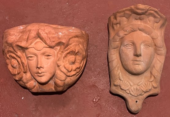 Outdoor Terracotta Wall Hanging Planters - 2 Total