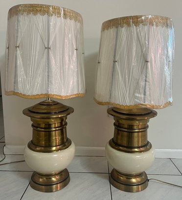 Decorative Brass Table Lamps - 2 Total