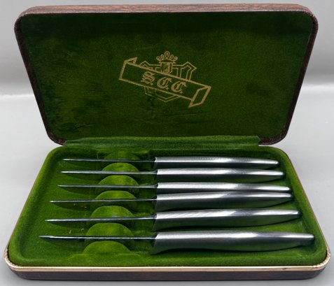 Supreme Cutlery Co Stainless Steel Small Knives With Case- Made In Italy Set Of  6