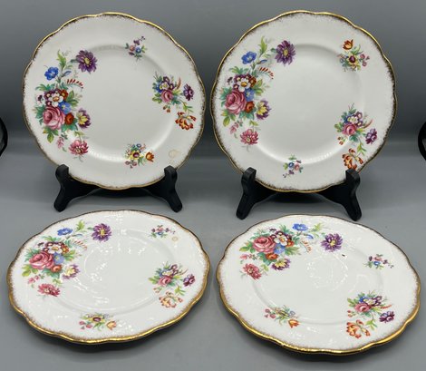 Roslyn Fine Bone Minuet Pattern China Plate Set - 11 Total - Made In England