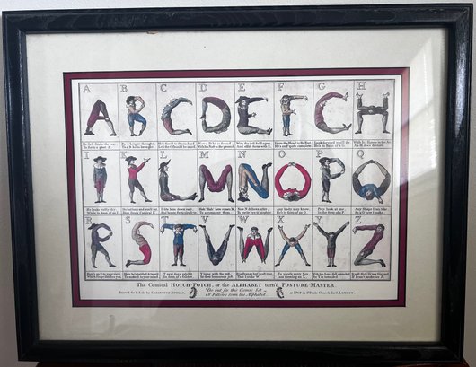 The Comical Hotch Potch Alphabet Turned Posture Master Framed Art