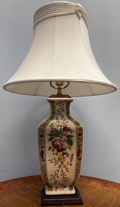 Floral Handpainted Oriental Accent Lamp