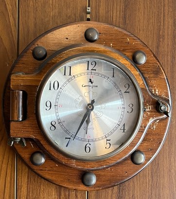 Carrington Quartz Battery Operated Wooden Wall Clock
