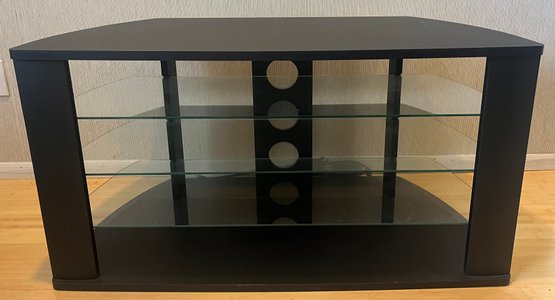 TV Console With 3 Glass Shelves