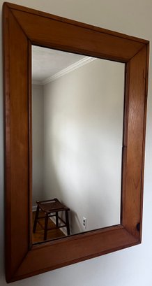 Vintage Wood Framed Wall Hanging Mirror