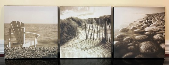 Beach Scenic Canvas Wall Prints - 3 Pieces