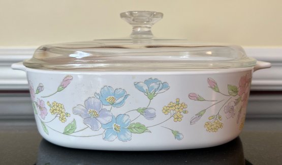 Corning-ware Pastel Bouquet 2 Liter Casserole Dish With Lid