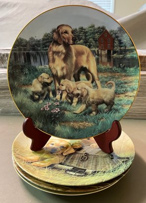 Hamilton Collection & Knowles Porcelain Dog Plates - 4 Pieces