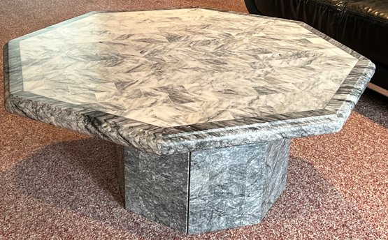 Marble Pedestal Octagonal Top Coffee Table