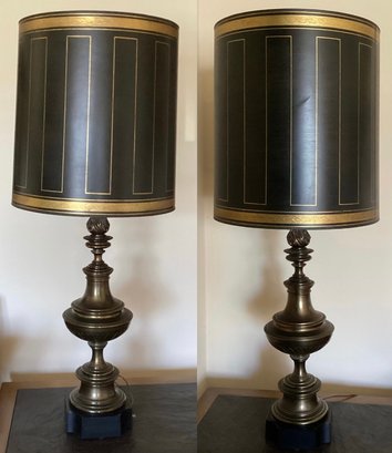 Stiffel Traditional Brass Table Lamps - 2 Pieces