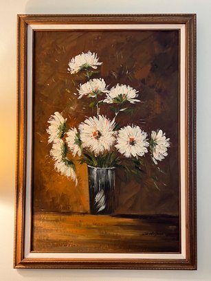 S. Hofner Still-life Daisies In Vase Oil Painting