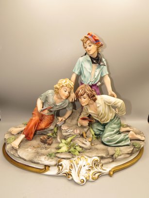Capodimonte Viertasca, Porcelain 'great Image Card Players'   - Made In Italy/limited Edition #563/1000