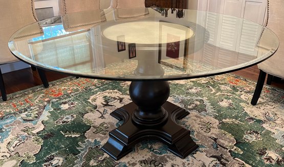 Hampton Glass Top Dining Room Table With Extra Glass Top