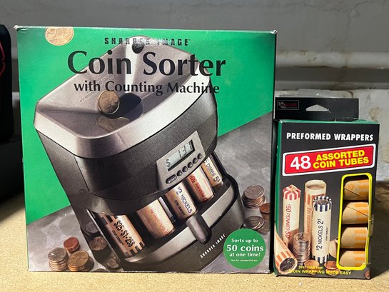Shaper Image Coin Sorting Machine & Assorted Coin Tubes - 2 Pieces