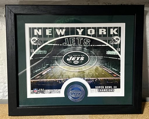 New York Jets Super Bowl III Champions Print Framed